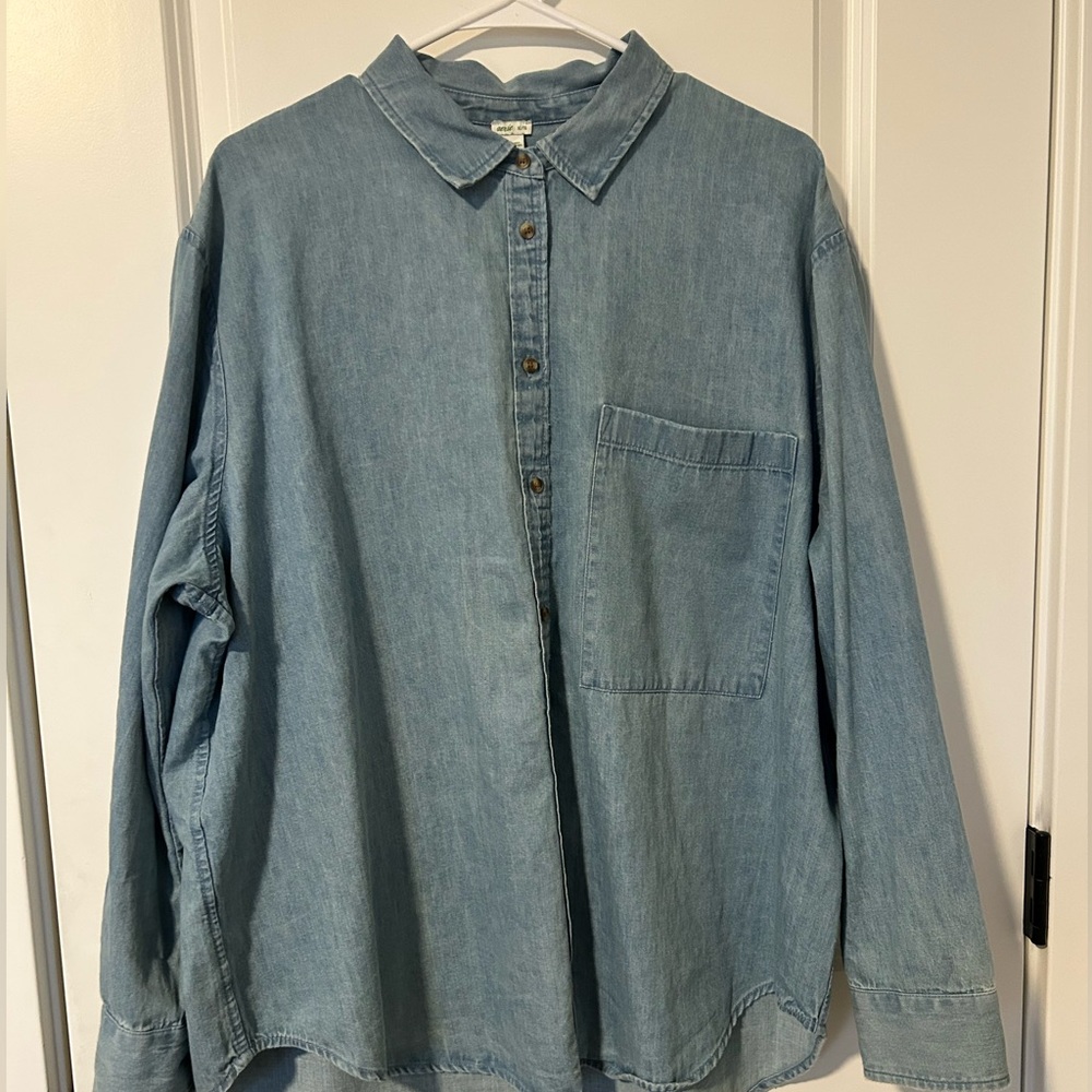 Aerie Anytime Fave Chambray Shirt